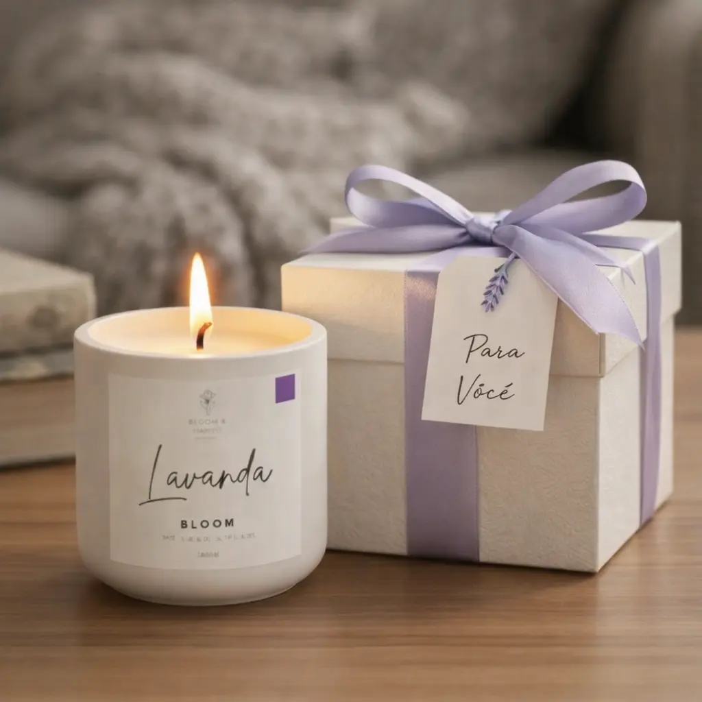 Embalagem para presente da vela Linha Bloom